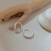 Earrings Women's Niche Design Sense Premium Plain Ring Silver Earrings French Ear Buckle Versatile Earrings