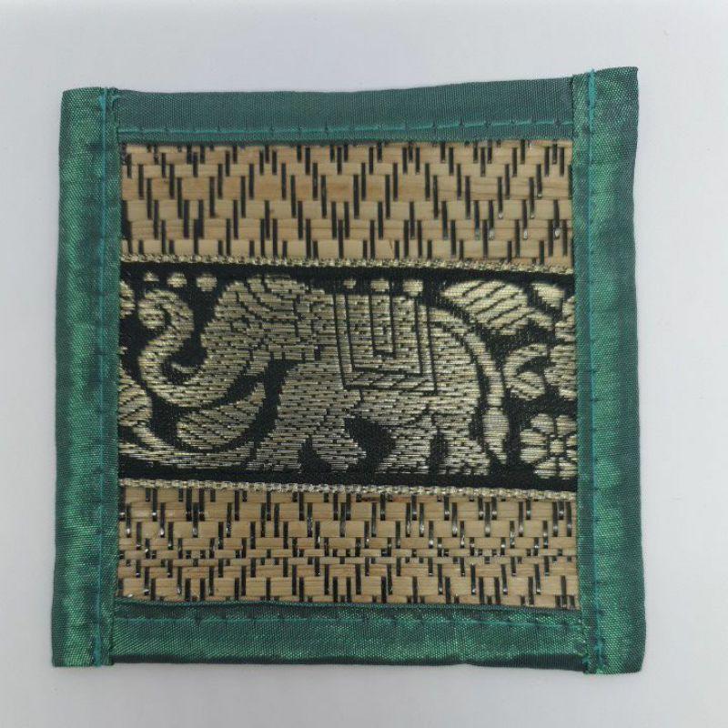 Коврики со слонами, подставки для напитков, тайские шелковые тростниковые коврики, подставки для обеденного стола, сувенирный подарок, ручная работа, ручная работа