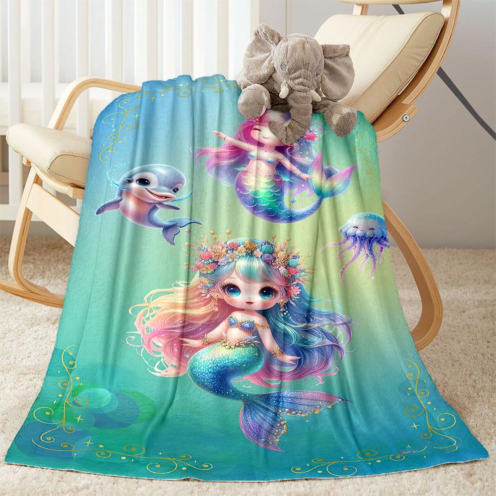 Mermaid Watercolor Fantasy Art Blankets are suitable for living rooms, bedrooms, camping, and other places, making them an ideal choice for gifts.