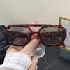 Новые винтажные квадратные солнцезащитные очки Модные женские мужские Двойные мостики Очки Женские Шикарные Полигональные Солнцезащитные очки Леопардовые Очки