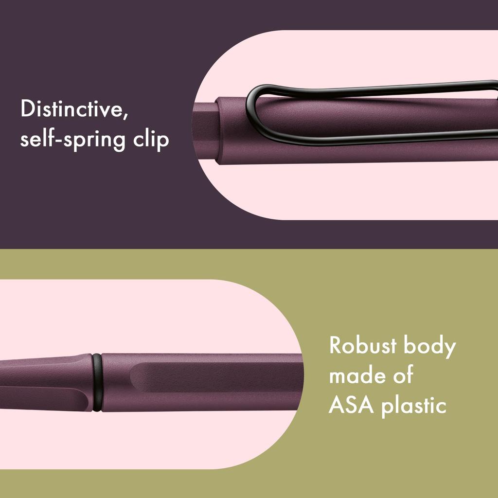 LAMY Safari Scarlet Rollerball Pen Ergonomic Medium Line Width Comfortable for Long Writing Times Made of Durable ASA Plastic Includes Black LAMY M 63