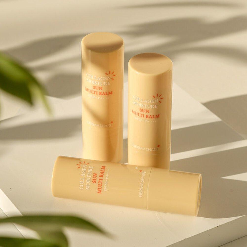 DERMASHARE Коллагеновый Увлажняющий Солнцезащитный Мульти-Бальзам 11г 6шт (Увлажняющий Увлажняющий УФ-крем для отбеливания морщин Glow Wrinkle Sun Stick)