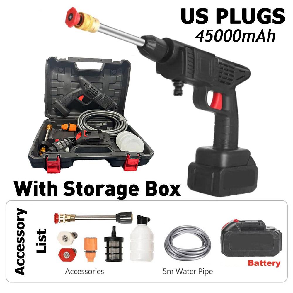 Высокое давление для мойки автомобилей, распылительный пистолет 200 Вт 50 бар, портативная моечная машина, перезаряжаемая мини-мойка с ящиком для хранения, стиральная машина для автомобилей