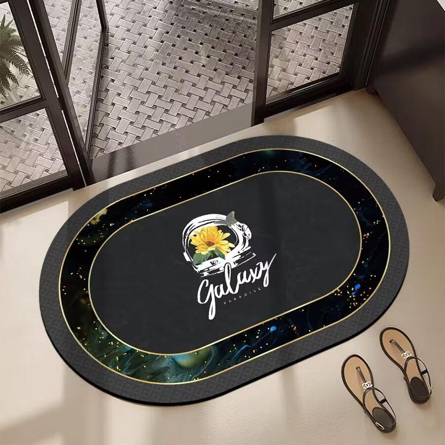 Коврик для ванной комнаты овальный, влагопоглощающий и грязеотталкивающий, коврик для ног в ванной комнате, мягкий противоскользящий коврик для ног с диатомовой грязью