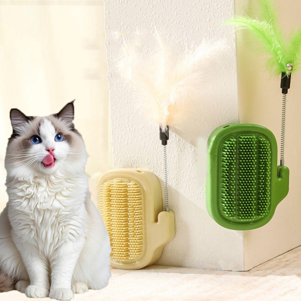 Щетка для царапания кошек, пластиковая палочка для дразнилки кошек, прочная массажная щетка для домашних животных для кошек