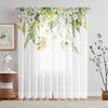 2pcs HD Digital Fresh Small White Flower Printed Window Screen Home Decor Style Decoration Living Room Bedroom Rod Through Curta