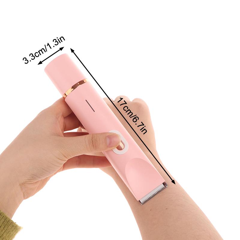 Женские электрические бритвы 2 в 1 с двумя головками, безболезненный триммер для бикини, влажный и сухой, для женщин, лобковые волосы, съемная головка, электробритва