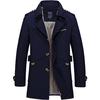 New Men's Spring and Autumn Leisure Jacket Trench Coat Long and Thin Cotton Washed Jacket Coat Men's Wear