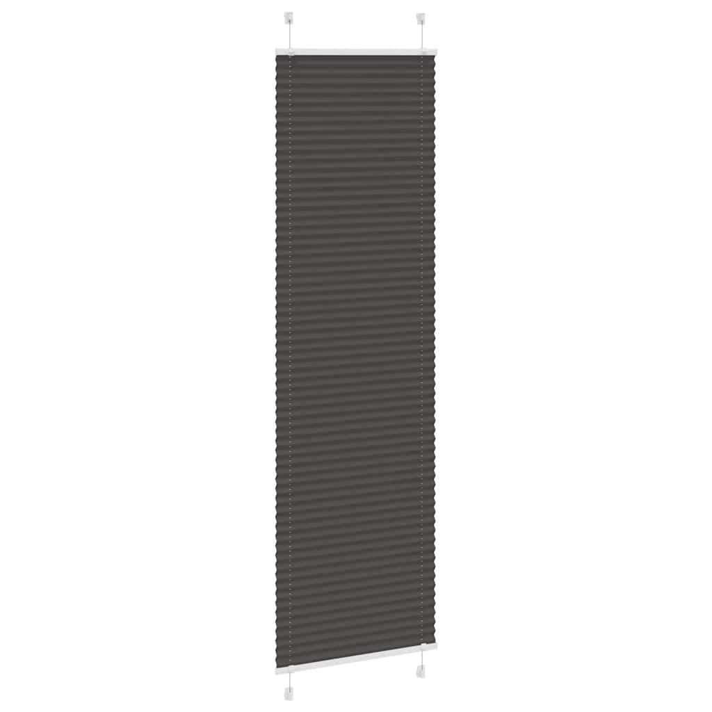 Roleta Plisowana Czarna 60X200 Cm Szerokość Tkaniny 59,4Cm