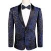 Men's Floral Dress Suit Luxury Embroidered Wedding Blazer Dinner Tuxedo Jacket