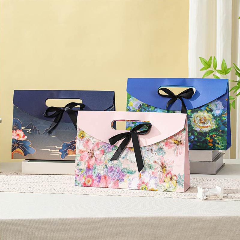 1 шт. Подарочная коробка для вечеринок, подарочная коробка с бантом, конверт с бантом, подарочная коробка, подарочная коробка из высококачественной бумаги, подарочная коробка, многоцветная