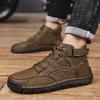 Men's Ankle Boots Handmade Plush Shoes Casual Shoes Autumn and Winter Plus Size 39-48