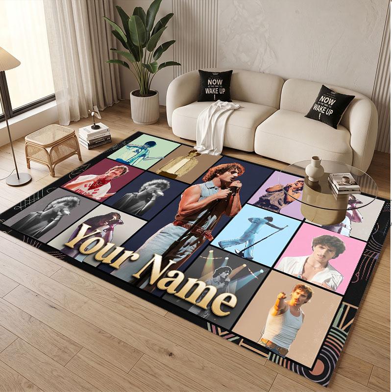 Custom Name Crystal Velvet Rug,Benson Boone Comfortable Anti Slip Floor Mat For Room Decoration