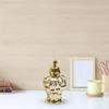 Ceramic Flower Vase Domed Lid Cosmetic Container with Electroplating for Home and Wedding Decorations Elegant