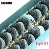 Natural Wispies Lashes Thick Long Eyelashes Extension Tools 3D Faux Mink Hair False Eyelashes