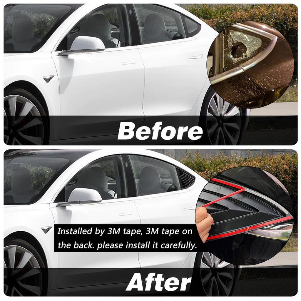 Car Rear Window Louver Spoiler Panel Vent Blinds Fit For Model 3 2017-2021 ABS Accessories