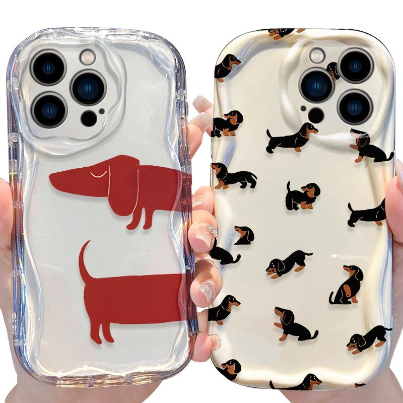 Модный простой чехол с щенком таксы для iPhone 17 16 E 15 14 13 12 Mini 11 Pro Max 8 7 Plus Мягкий силиконовый моющийся чехол Funda