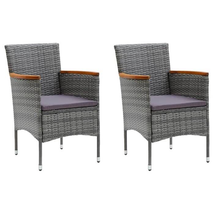 Maison Exclusive - Ensemble à manger de jardin coussins 3pcs Résine tressée Gris