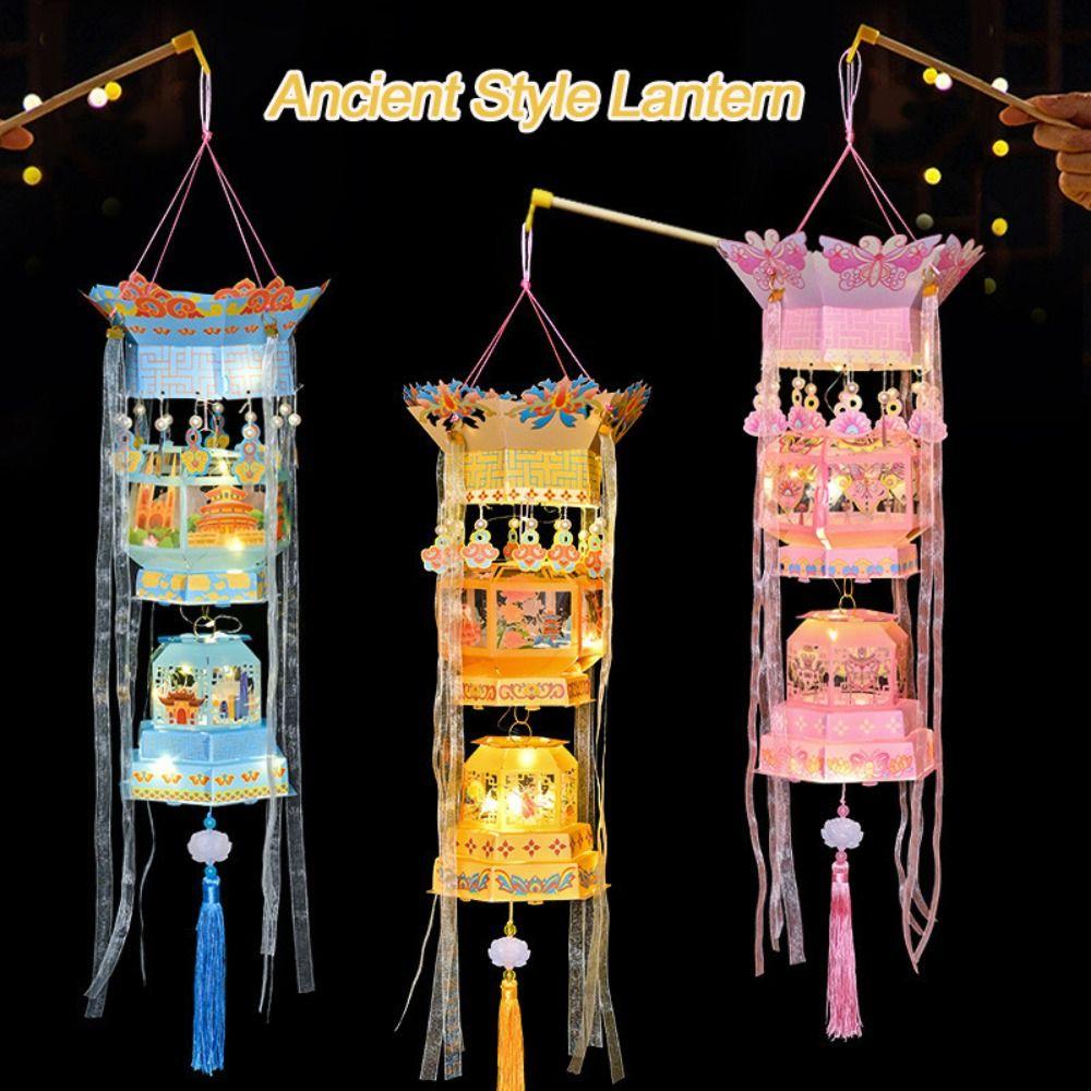DIY Material Package Handmade Lantern Double Layered Chinese Style Lantern  Festival Celebration