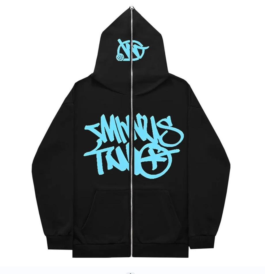 Custom hoodie sweater gothic high street full zip oversized coat men's and women's streetwear y2 coat