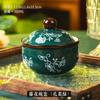 Vine flower stew cup Ceramic crock pot soup stew cup Household high-value steaming cup Water-proof stew with lid Steamed egg soup cup Stew pot