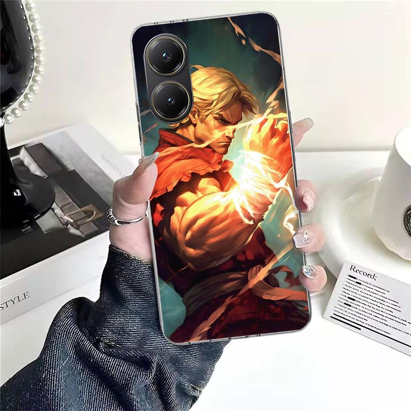 Игровой S-Street F-FighterS Мягкий чехол для телефона для Xiaomi Redmi 15C 15 13C 13 Poco X5 X6 X7 F7 Ultra M7 12C 12 10 10C 9C 9A 9T 9 Funda