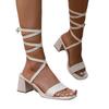 Fashion Women's Sandals 2024 New Quality Ankle Strap Outdoor Party Summer Sexy Sandals Fashion Open Toe Square Root Roman Women's Shoes