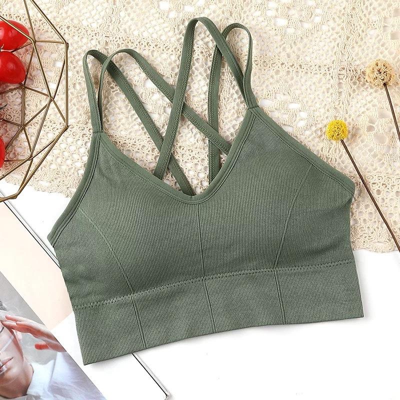 Женский дышащий спортивный бюстгальтер с защитой от пота, бесшовный топ для фитнеса, бюстгальтер для йоги, противоударный укороченный топ с эффектом пуш-ап, топ для тренировок в тренажерном зале для девочек