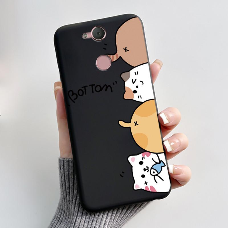 Милый Чехол Для Sony Xperia XA2 / Xperia XA2 Ultra Capa Coque Печатный Корпус Защитная Крышка Мягкий Силикон Мультяшный Черный Корпус