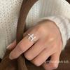 Кольцо Su Chuang из серебра S925 с текстурой буквы H: Женское Простое Универсальное Открытое Кольцо на Указательный Палец