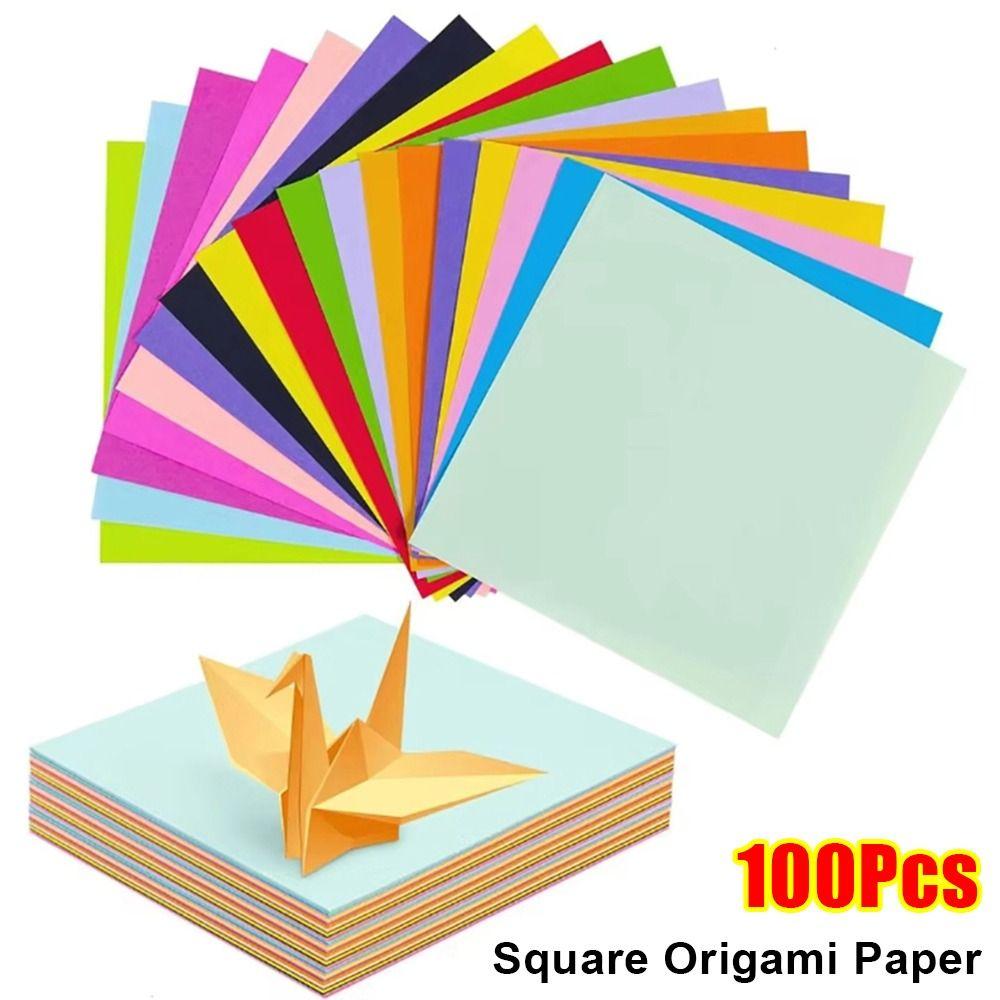 100Pcs Double Side Square Origami Paper 20 Colors Handmade Scrapbooking Craft Decor Folding Paper