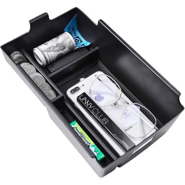 EDBETOS Center Console Organizer Compatible With Chevy Equinox Accessories 2018      2024 Ert Tray Interior Secondary Armrest Storage Box ABS, Black