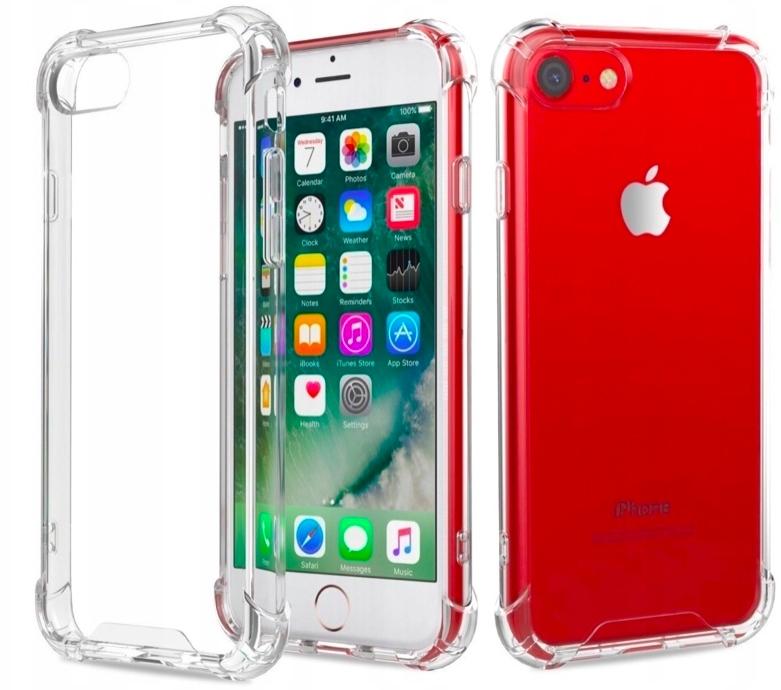 Case For Iphone 7 Anti Shock Case Reinforced Corners Transparent + Glass