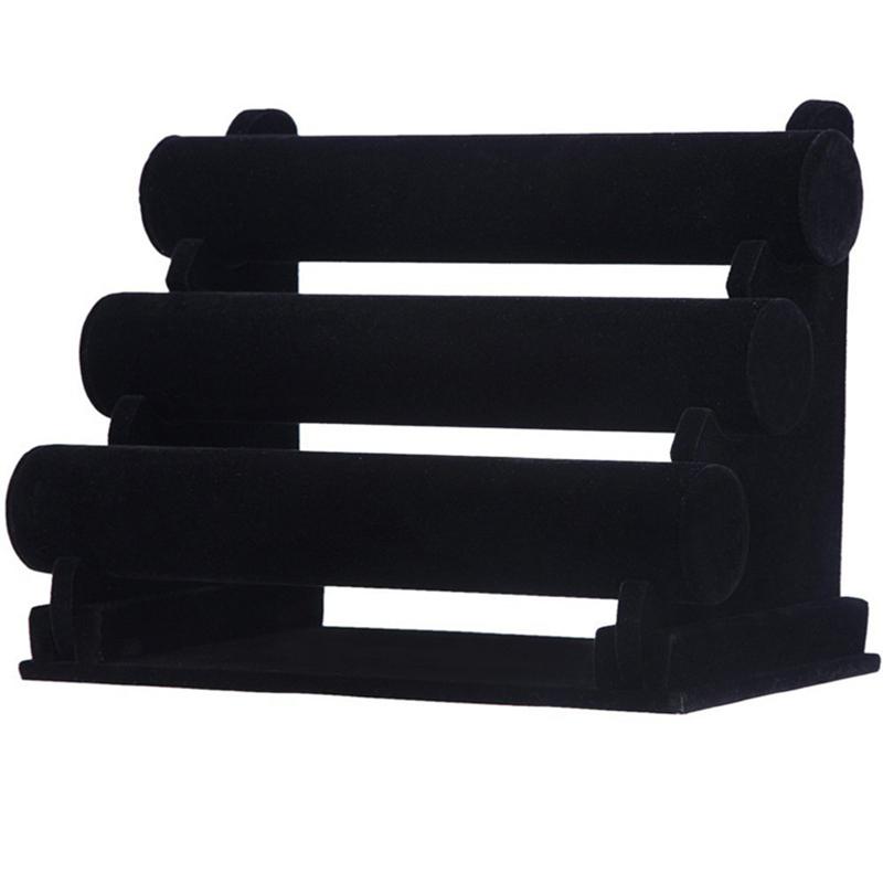 Портативный бархатный браслет, ожерелье, подставка для ювелирных изделий, держатель для часов, органайзер для ювелирных изделий, Т-образная стойка