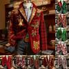 Men's Printed Corduroy Warm Pocket Suit Jacket Cardigan Men's Casual Suit