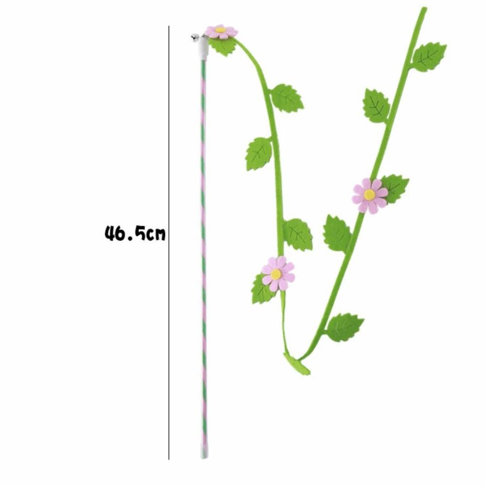 Felt Teaser Cat Wand Flower Leaf Shaped Cat Interactive Toy Cat Teaser Rod  Interactive Playing