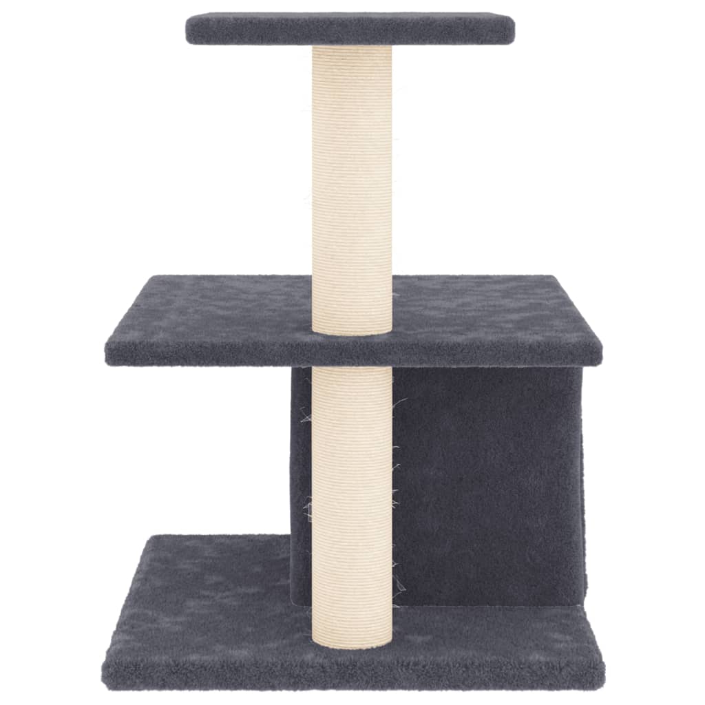 Cat Tree with Sisal Scratching Posts Dark Grey 48 cm