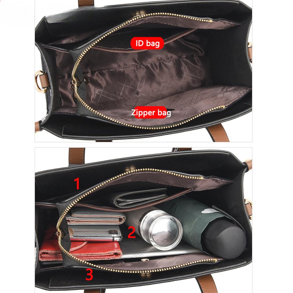 3 Layers Casual Tote Vintage Ladies Tote Hand Bag Leather Luxury Handbags Women Designer Bags for Women