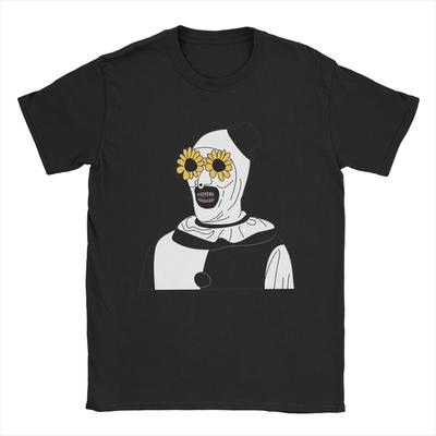 Футболка Art The Clown Terrifier для мужчин из чистого хлопка, хипстерская футболка с круглым воротом, футболки с коротким рукавом, одежда с графикой