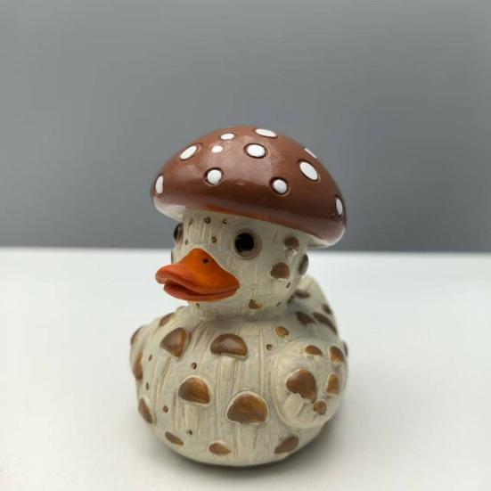 Vegetable Duck Figurine 3D Tomato Mushroom Duck Statue Resin Vegetable-Themed