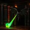 Уникальный подарок для фанатов фэнтези 3D-печатный огнедышащий дракон Декор для полки, Летающий уголок Светильник для книжной полки, Черный дизайн Декор для комнаты на тему мифологии