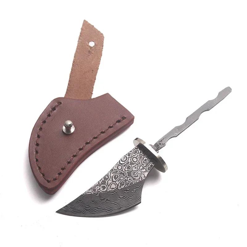 Damascus Steel Straight Knife Fixed Blade Diy Semi - Finished Manual Knife Forging Damask Steel Camping Knif Accessories