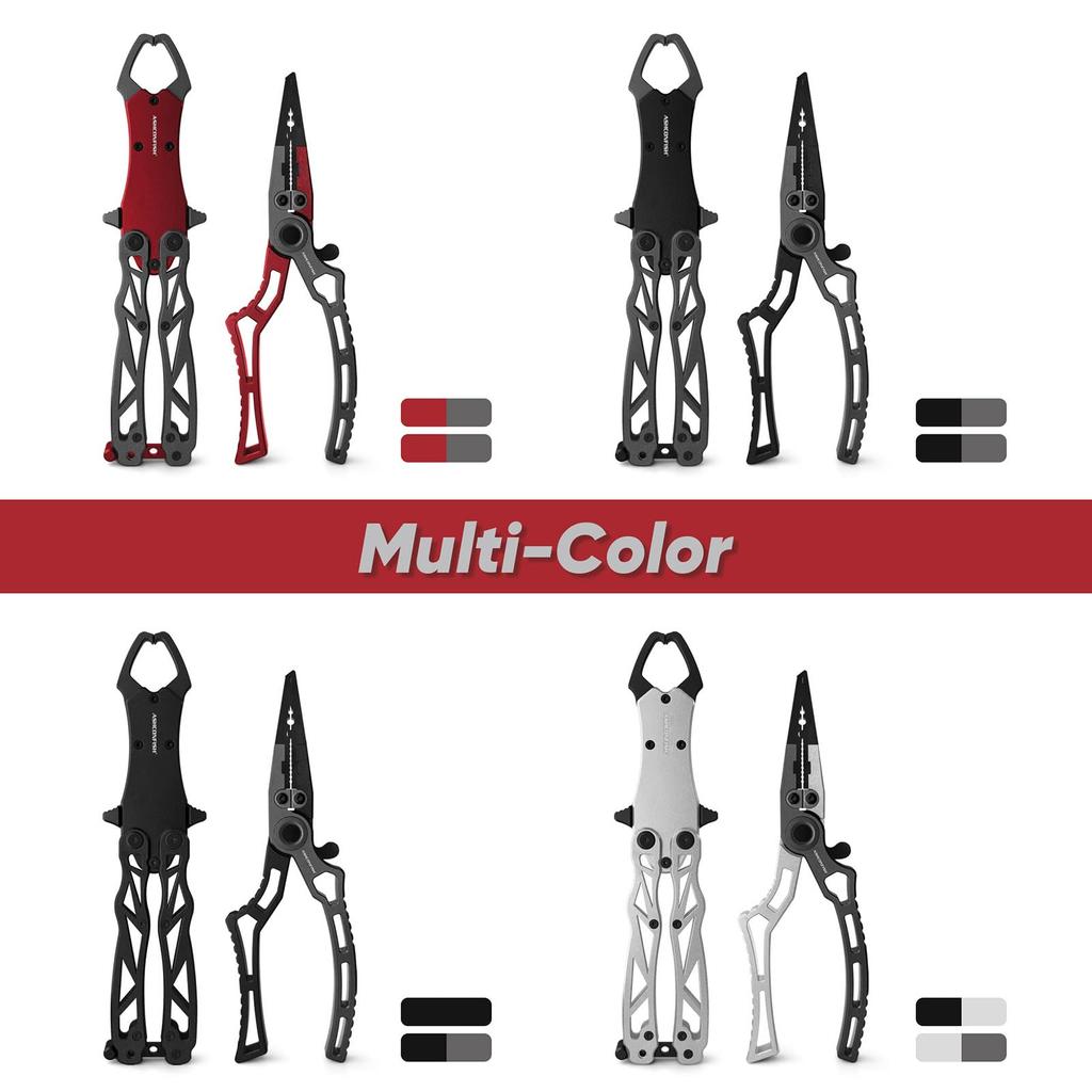ASHCONFISH Рыбалка Плетеный шнур PE Легкий Анодированный Алюминий Компактный Рыболов с Веревкой и Утеря для Морской Прудовой и Подледной Рыбалки Рукоятка, Резак, Сплав,