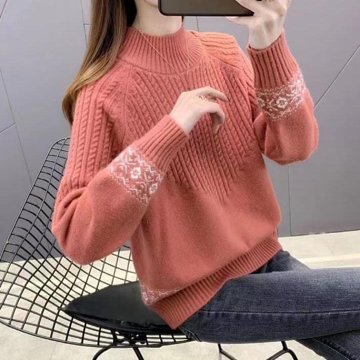 Теплые шерстяные свитера, флисовые джемперы, женские свободные осенне-зимние вязаные топы, повседневные вязаные пуловеры большого размера