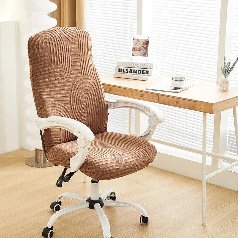 Jacquard Spandex Office Chair Cover Anti-dirty Computer Desk Armchair Slipcovers Dust-proof Rotating Gaming Chair Protector SML