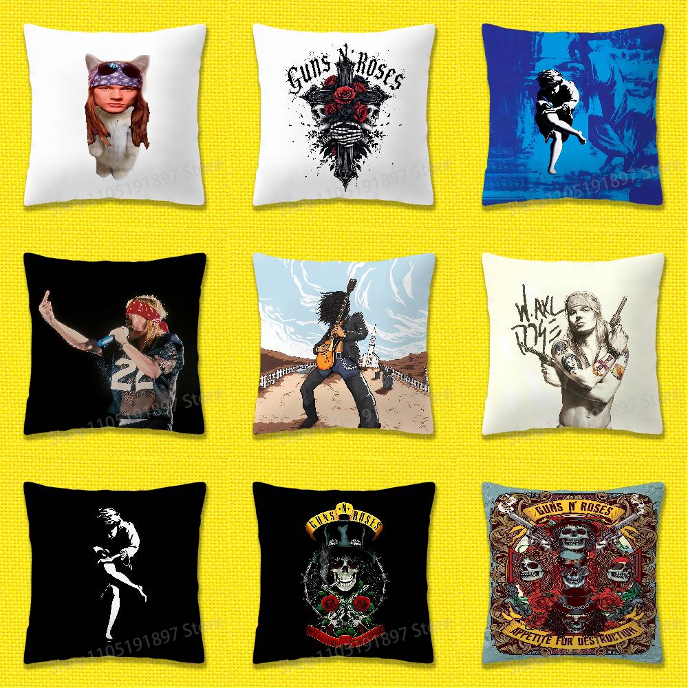 Чехол для декоративной подушки с принтом группы G-Guns N Roses для подушек 55x55см 40x40см 45x45см 50x50см 30x30см Квадратный офисный чехол для подушки
