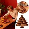 Wooden Christmas Tree Cheese Serving Platter Divided Food Serving Tray Snack Tray  Dessert