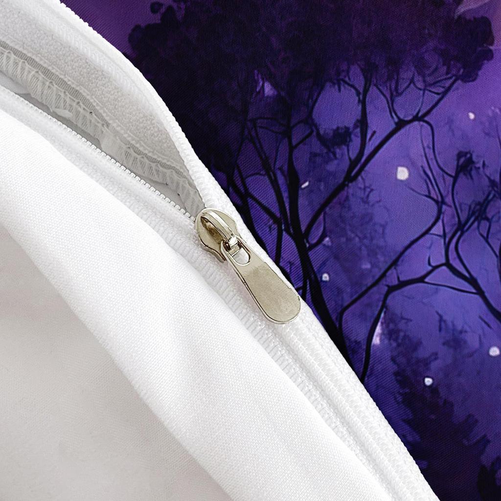 Purple Starry Night Galaxy Wolf Three-piece Quilt Cover 3D Digital Printing Bedding Set Bed Cover