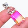Bi-Color Tourmaline Handmade 925 Sterling Silver Jewelry Pendant 1.73" L2b63