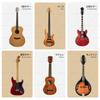 JUSTBOKU Гитара Гитара Устойчивая Деревянная Инструментальная Стойка для Укулеле и Электробаса Стойка, Настенный Держатель, Защита от Опрокидывания (Набор 1)